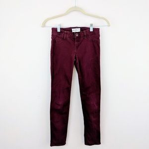 Abercrombie kids girls burgundy skinny jeans